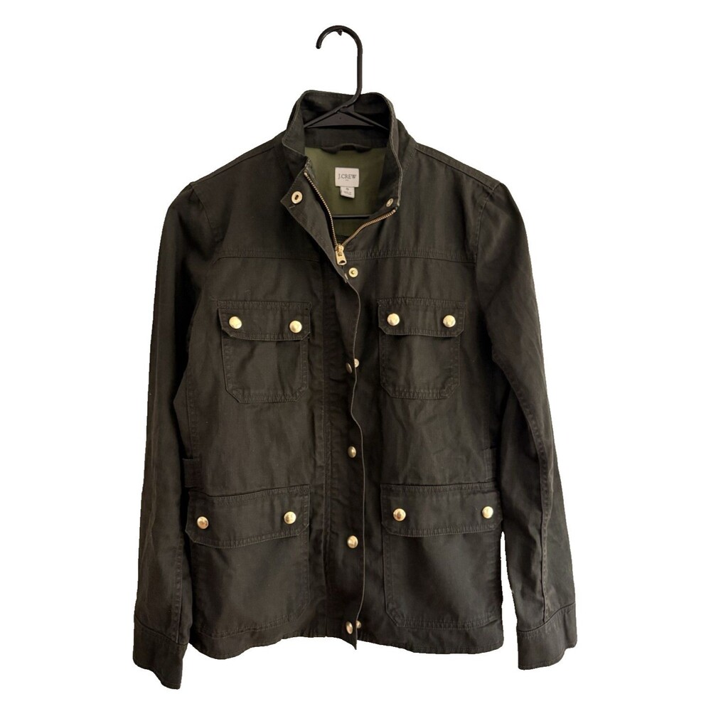 J. Crew Downtown Field Utility Military Jacket Women Size S Mossy Olive Green